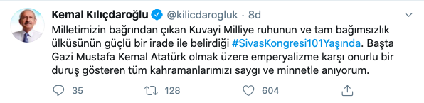 CHP Genel Başkanı Kemal Kılıçdaroğlu'ndan Sivas Kongresi mesajı
