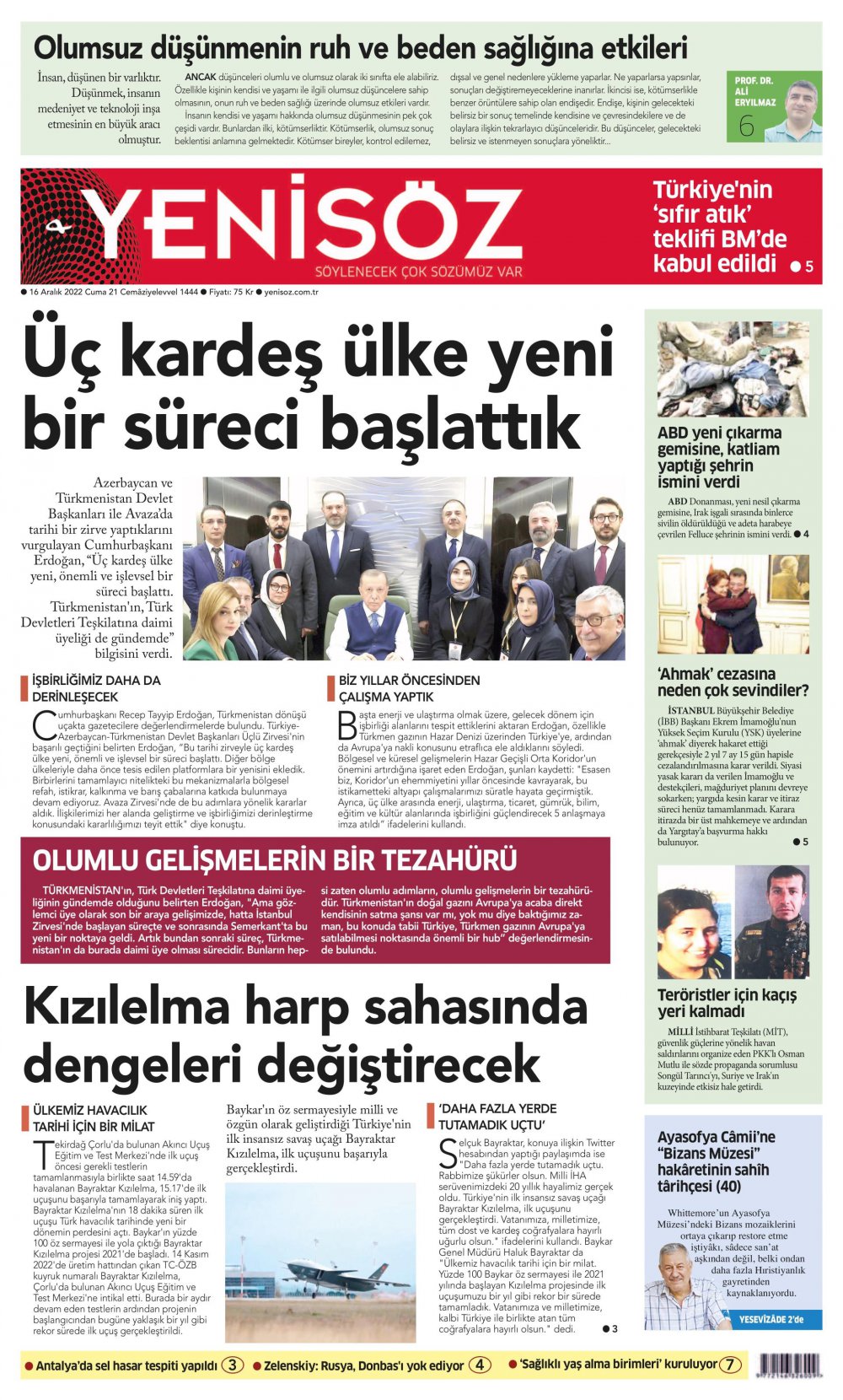 Yeni Söz Gazete Keyfi - Gazete Manşetleri ve 1. sayfaları - Gazete oku (16 Aralık 2022 Cuma)